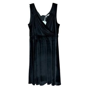 GRACE KARIN Black Velvet Babydoll Sleeveless Midi Dress Women XL Goth Holiday